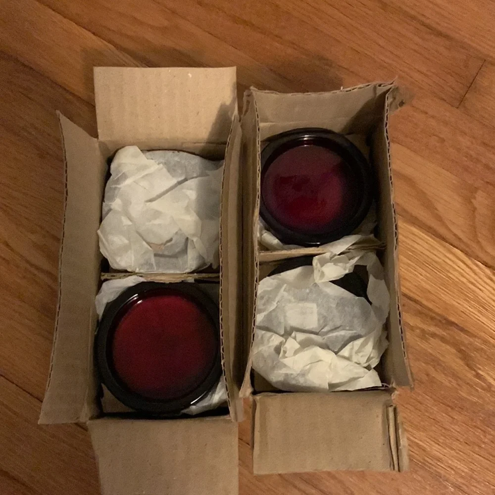 Christmas, Crate & Barrel Red Glass Pillar Holder